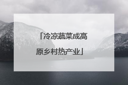冷凉蔬菜成高原乡村热产业