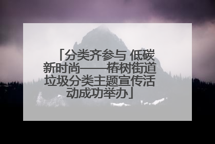 分类齐参与 低碳新时尚——椿树街道垃圾分类主题宣传活动成功举办