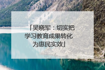 吴晓军：切实把学习教育成果转化为惠民实效