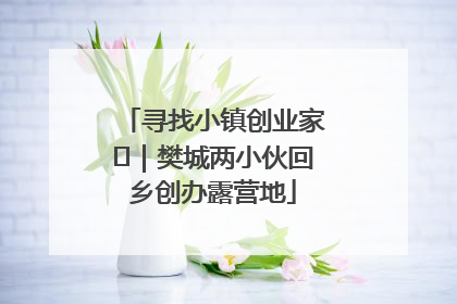 寻找小镇创业家㊳｜樊城两小伙回乡创办露营地