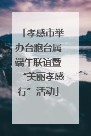 孝感市举办台胞台属端午联谊暨“美丽孝感行”活动