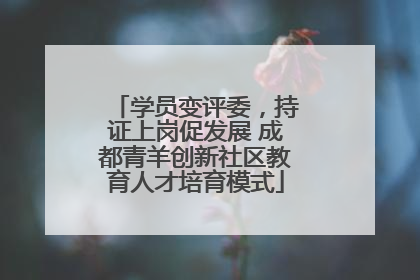 学员变评委，持证上岗促发展 成都青羊创新社区教育人才培育模式