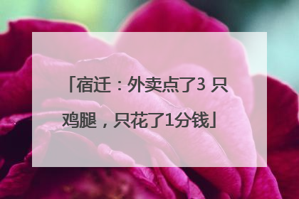 宿迁：外卖点了3 只鸡腿，只花了1分钱