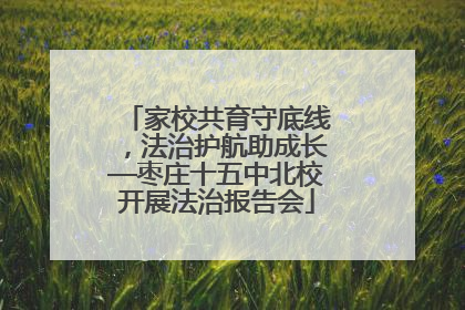 家校共育守底线，法治护航助成长—枣庄十五中北校开展法治报告会