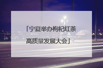 宁夏举办枸杞红茶高质量发展大会