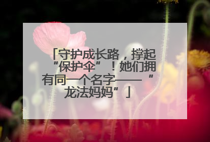 守护成长路，撑起“保护伞”！她们拥有同一个名字——“龙法妈妈”