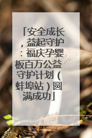 安全成长，益起守护：福庆孕婴板百万公益守护计划（蚌埠站）圆满成功