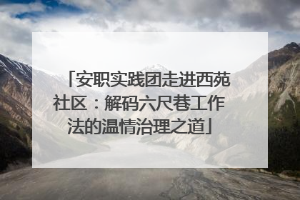 安职实践团走进西苑社区：解码六尺巷工作法的温情治理之道