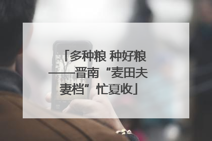 多种粮 种好粮——晋南“麦田夫妻档”忙夏收