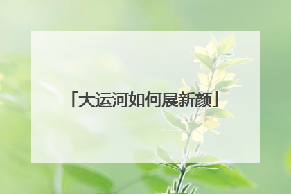 大运河如何展新颜