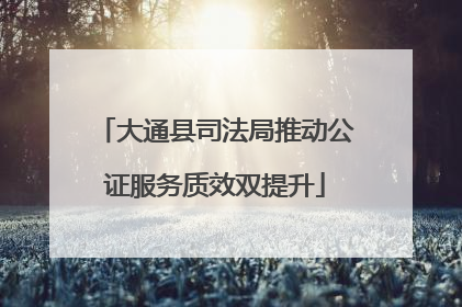大通县司法局推动公证服务质效双提升