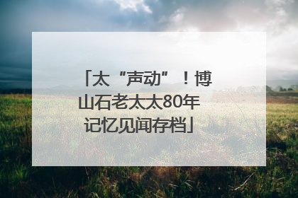 太“声动”！博山石老太太80年记忆见闻存档