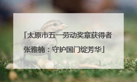 太原市五一劳动奖章获得者张雅楠：守护国门绽芳华