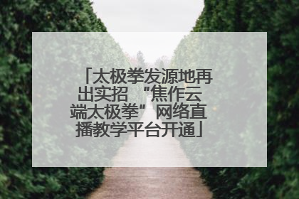 太极拳发源地再出实招 “焦作云端太极拳”网络直播教学平台开通