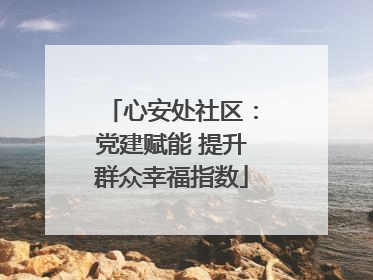 心安处社区：党建赋能 提升群众幸福指数