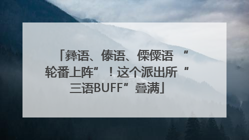 彝语、傣语、傈僳语 “轮番上阵”！这个派出所“三语BUFF”叠满