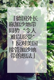 德国外长称加沙地带局势“令人难以忍受”！反对美国接管加沙地带的想法