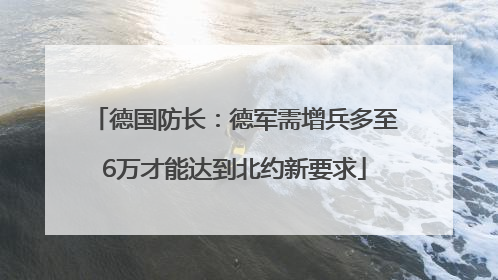 德国防长：德军需增兵多至6万才能达到北约新要求