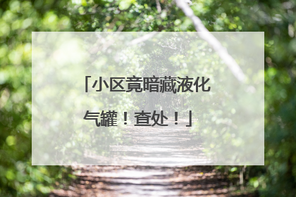 小区竟暗藏液化气罐！查处！