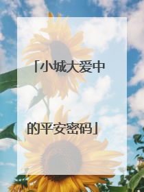 小城大爱中的平安密码