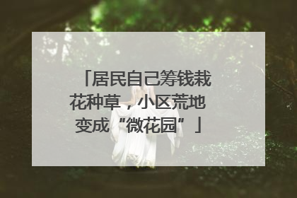 居民自己筹钱栽花种草，小区荒地变成“微花园”