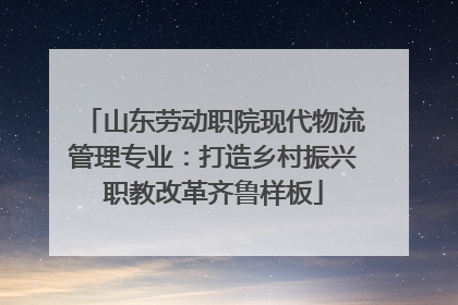 山东劳动职院现代物流管理专业：打造乡村振兴职教改革齐鲁样板