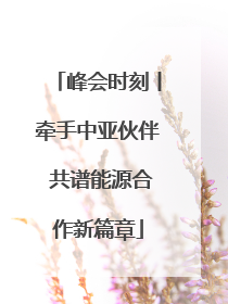 峰会时刻丨牵手中亚伙伴 共谱能源合作新篇章