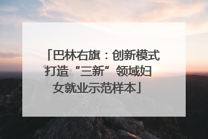 巴林右旗：创新模式 打造“三新”领域妇女就业示范样本
