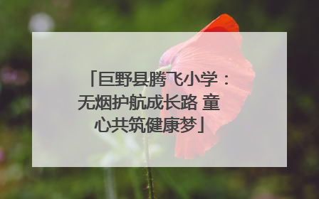 巨野县腾飞小学：无烟护航成长路 童心共筑健康梦