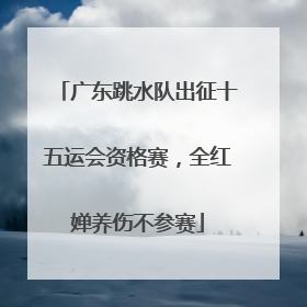 广东跳水队出征十五运会资格赛，全红婵养伤不参赛