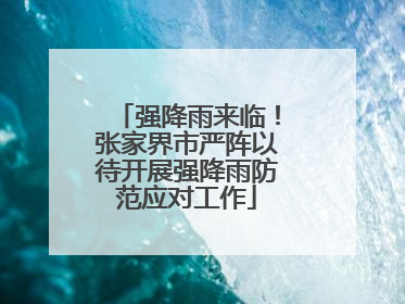 强降雨来临！张家界市严阵以待开展强降雨防范应对工作