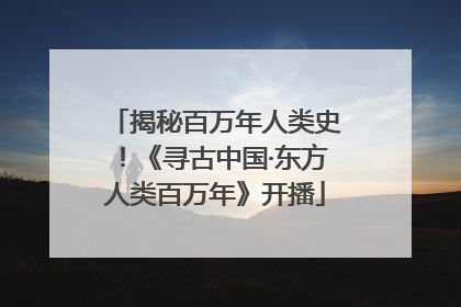 揭秘百万年人类史！《寻古中国·东方人类百万年》开播