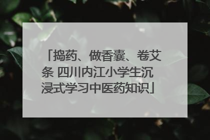 捣药、做香囊、卷艾条 四川内江小学生沉浸式学习中医药知识