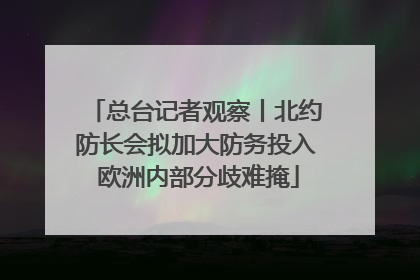 总台记者观察丨北约防长会拟加大防务投入 欧洲内部分歧难掩