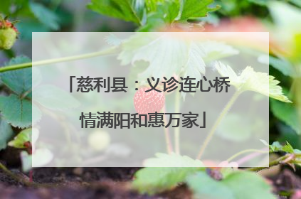 慈利县：义诊连心桥 情满阳和惠万家