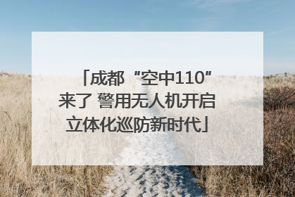 成都“空中110”来了 警用无人机开启立体化巡防新时代