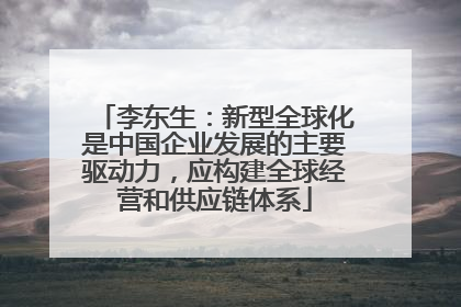 李东生：新型全球化是中国企业发展的主要驱动力，应构建全球经营和供应链体系