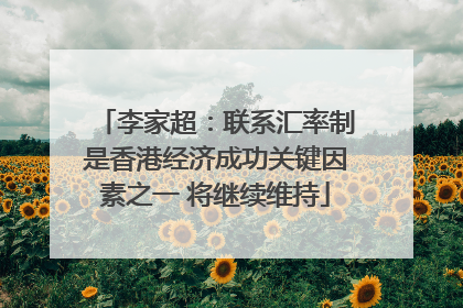 李家超：联系汇率制是香港经济成功关键因素之一 将继续维持