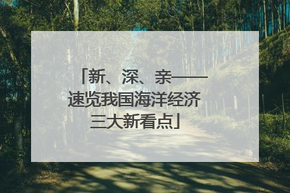 新、深、亲——速览我国海洋经济三大新看点