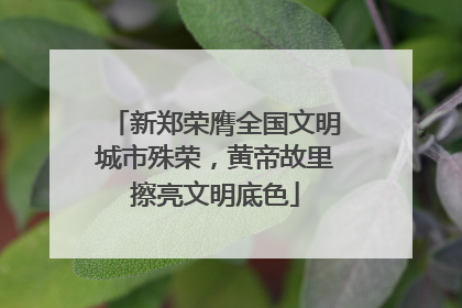 新郑荣膺全国文明城市殊荣，黄帝故里擦亮文明底色