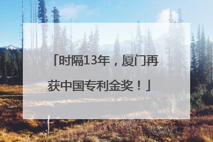 时隔13年，厦门再获中国专利金奖！