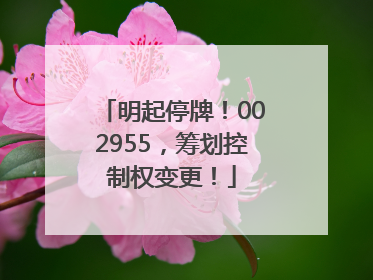 明起停牌！002955，筹划控制权变更！