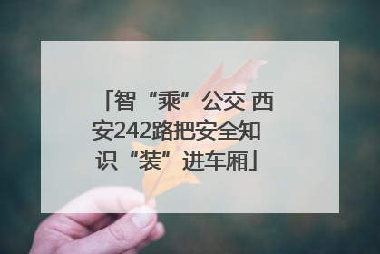 智“乘”公交 西安242路把安全知识“装”进车厢