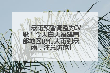 暴雨预警调整为Ⅳ级！今天白天福建南部地区仍有大雨到暴雨，注意防范