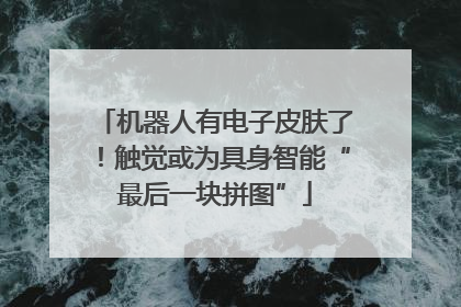 机器人有电子皮肤了！触觉或为具身智能“最后一块拼图”