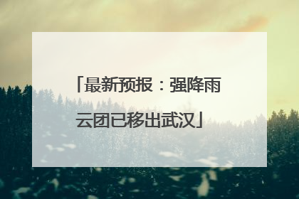 最新预报：强降雨云团已移出武汉