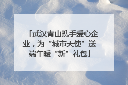 武汉青山携手爱心企业，为“城市天使”送端午暖“新”礼包