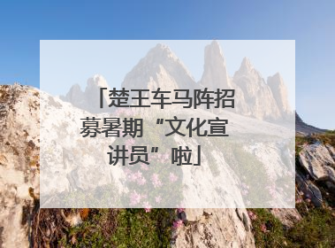 楚王车马阵招募暑期“文化宣讲员”啦