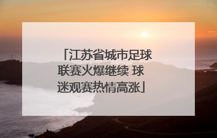 江苏省城市足球联赛火爆继续 球迷观赛热情高涨