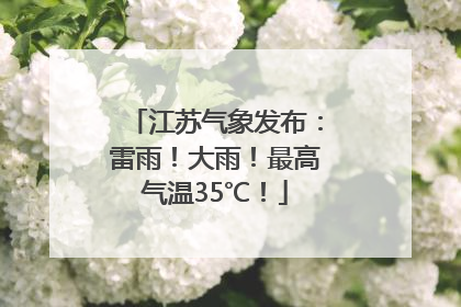 江苏气象发布：雷雨！大雨！最高气温35℃！